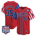 Kdoa B.Orioles #35 Adley Rutschman Red USA 250 Independence Day Vapor Premier Limited Home Game Stitched Jerseys