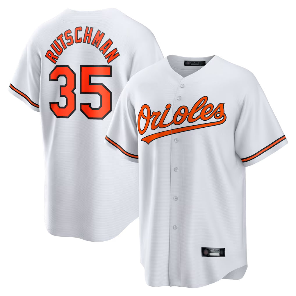 Kdoa B.Orioles #35 Adley Rutschman White Home Game Stitched Jerseys