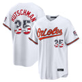 Kdoa B.Orioles #35 Adley Rutschman Player White USA 250 Fourth of July Home Game Stitched Jerseys
