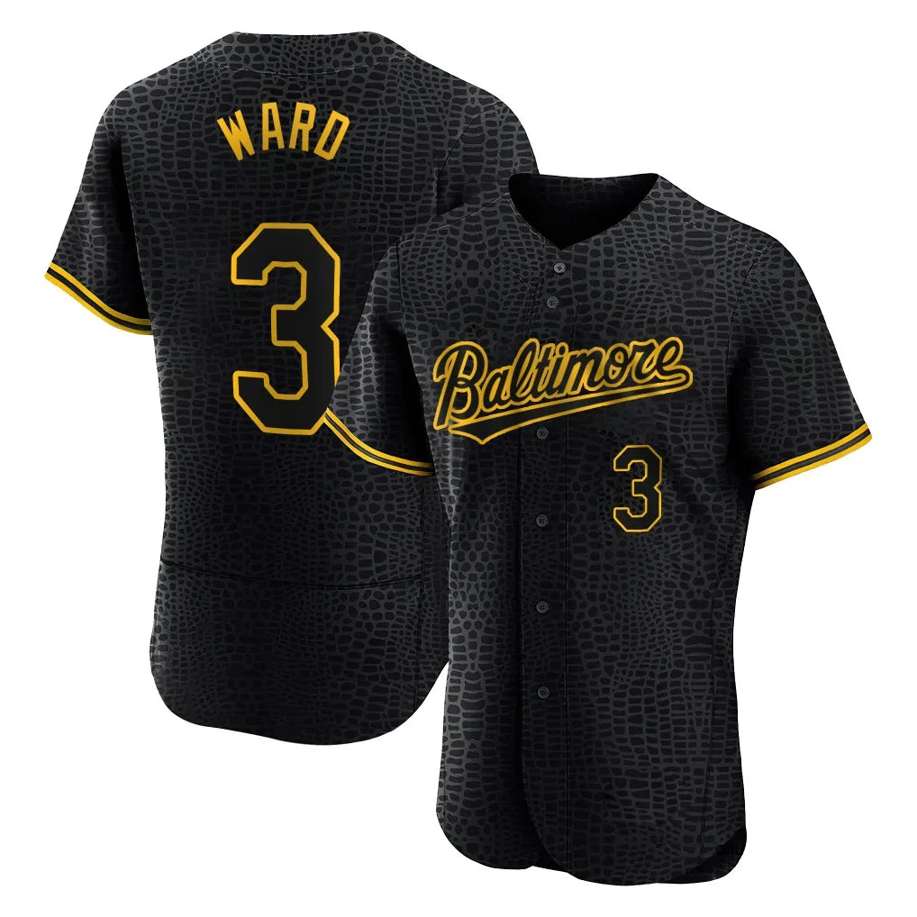 Kdoa B.Orioles #3 Taylor Ward Player Black Snake Skin City Limited Elite Home Stitched Jerseys