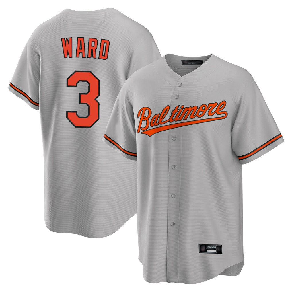 Kdoa B.Orioles #3 Taylor Ward Player Gray Home Game Stitched Jerseys