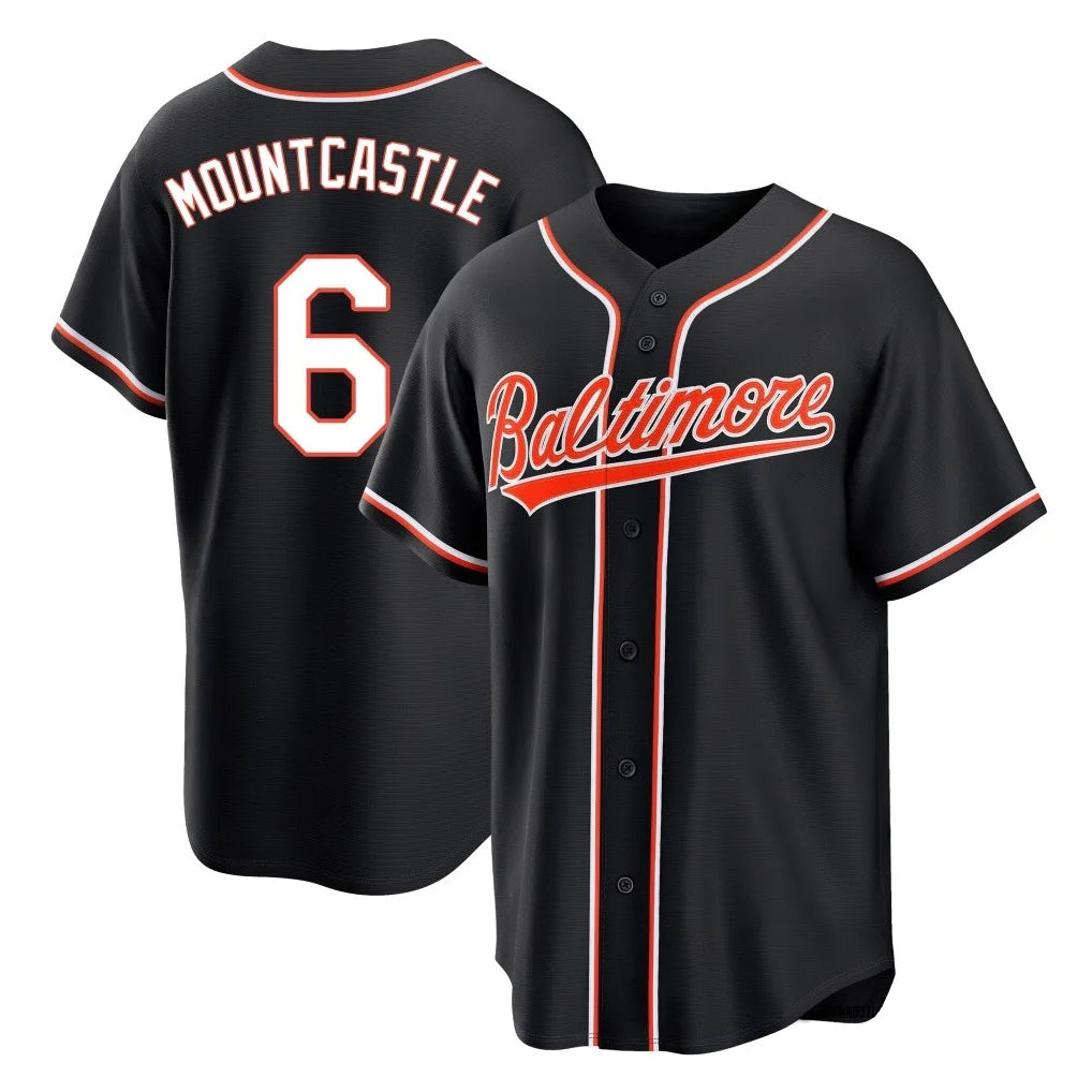 Kdoa B.Orioles #6 Ryan Mountcastle Player Black Out Home Game Stitched Jerseys
