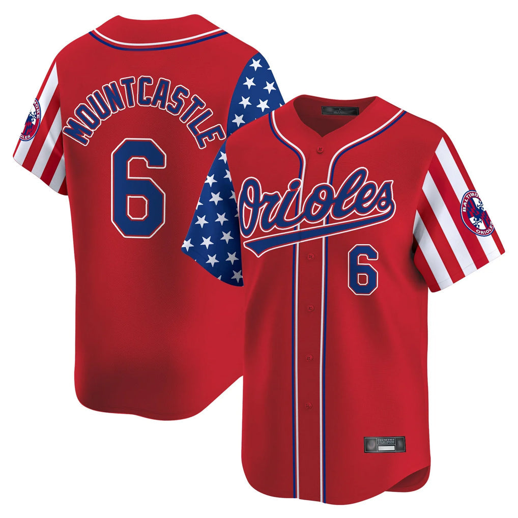 Kdoa B.Orioles #6 Ryan Mountcastle Player Red Independence Day Vapor Premier Limited Home Game Stitched Jerseys
