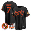 Kdoa B.Orioles #7 Jackson Holliday Player Black 30th Anniversary of 2131 Home Game Stitched Jerseys