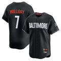 Kdoa B.Orioles #7 Jackson Holliday Player Black City Connect Limited Home Game Stitched Jerseys