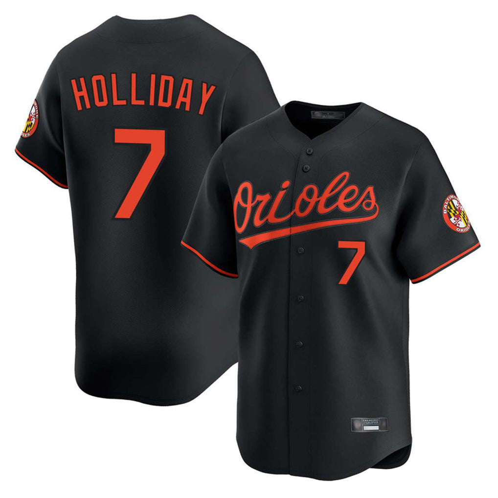 Kdoa B.Orioles #7 Jackson Holliday Player Black Limited Home Game Stitched Jerseys