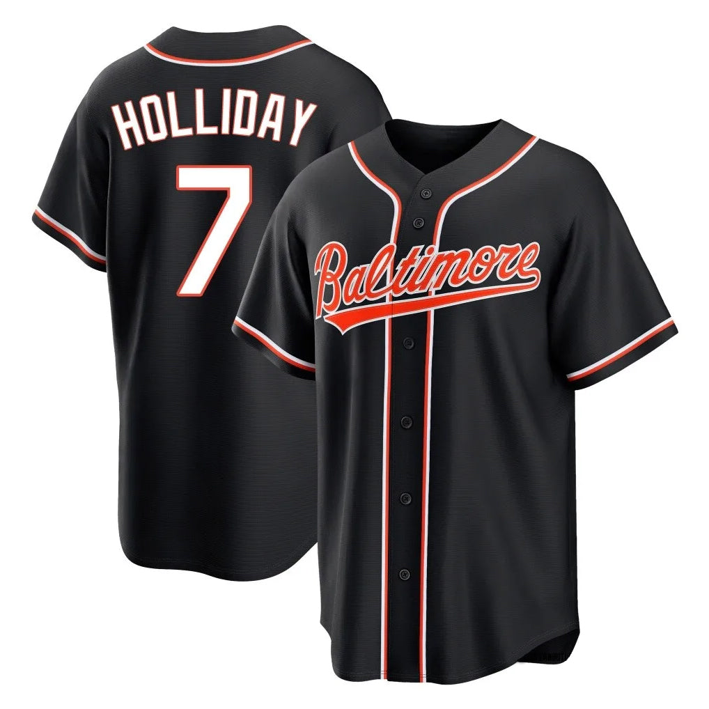 Kdoa B.Orioles #7 Jackson Holliday Player Black Out Home Game Stitched Jerseys