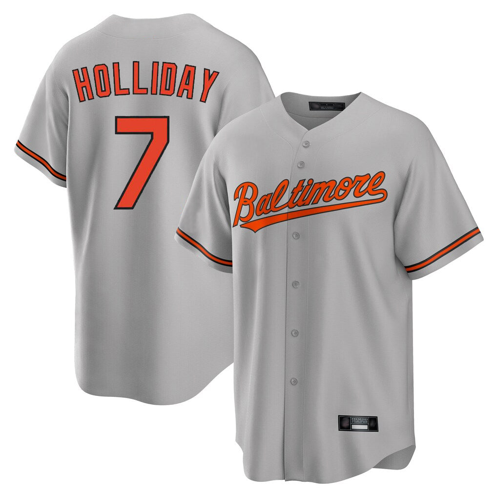 Kdoa B.Orioles #7 Jackson Holliday Player Gray Home Game Stitched Jerseys