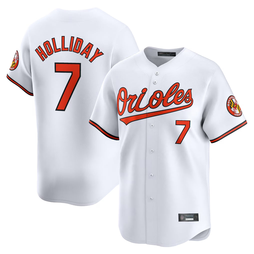 Kdoa B.Orioles #7 Jackson Holliday Player White Limited Home Game Stitched Jerseys