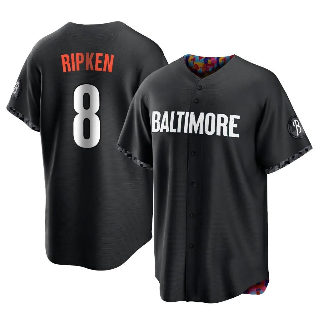 Kdoa B.Orioles #8 Cal Ripken Player Black City Connect Home Game Stitched Jerseys