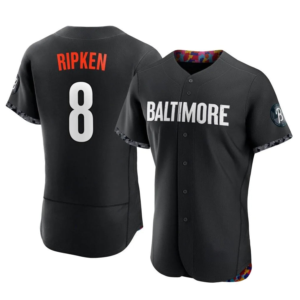 Kdoa B.Orioles #8 Cal Ripken Player Black City Connect Limited Elite Home Game Stitched Jerseys
