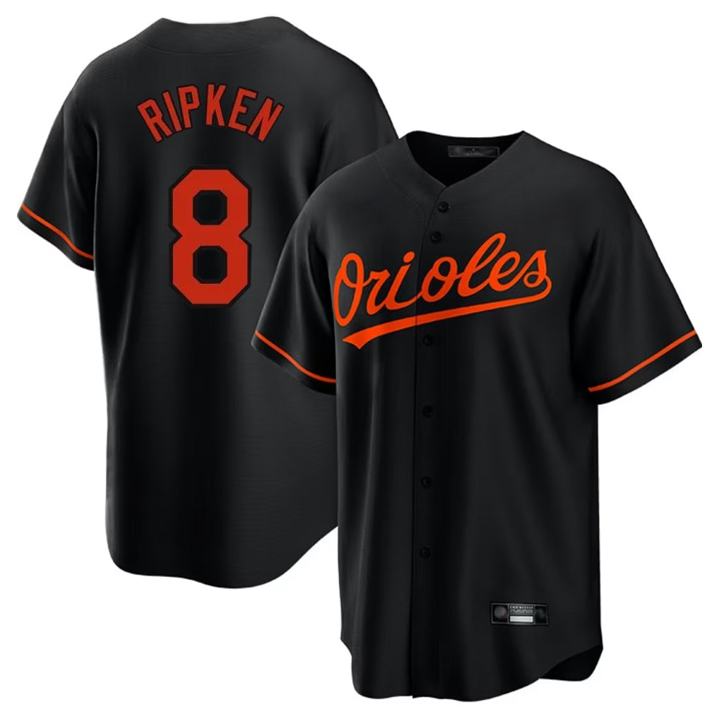 Kdoa B.Orioles #8 Cal Ripken Player Black Home Game Stitched Jerseys