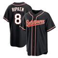 Kdoa B.Orioles #8 Cal Ripken Player Black Out Home Game Stitched Jerseys