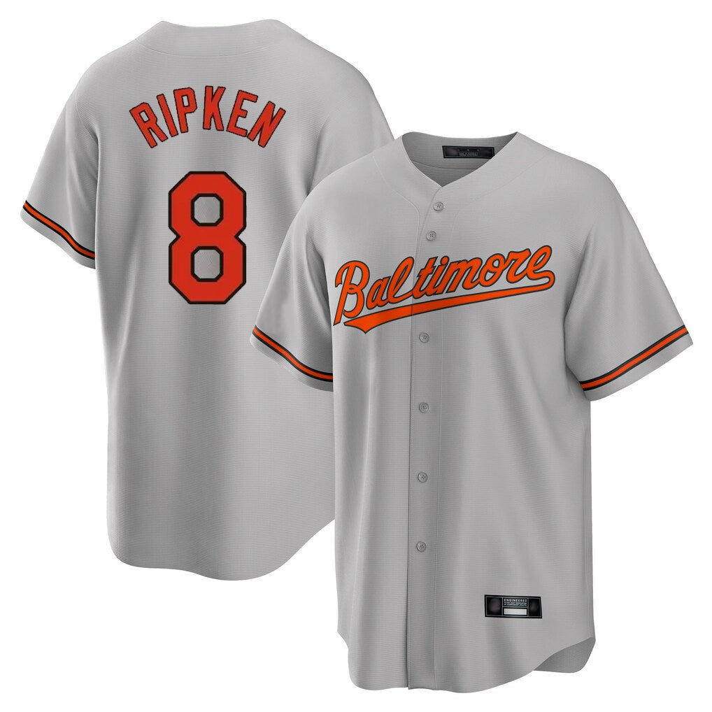Kdoa B.Orioles #8 Cal Ripken Player Gray Home Game Stitched Jerseys