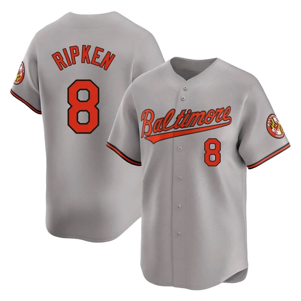Kdoa B.Orioles #8 Cal Ripken Player Gray Limited Home Game Stitched Jerseys