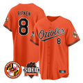 Kdoa B.Orioles #8 Cal Ripken Player Orange 30th Anniversary of 2131 Home Game Stitched Jerseys