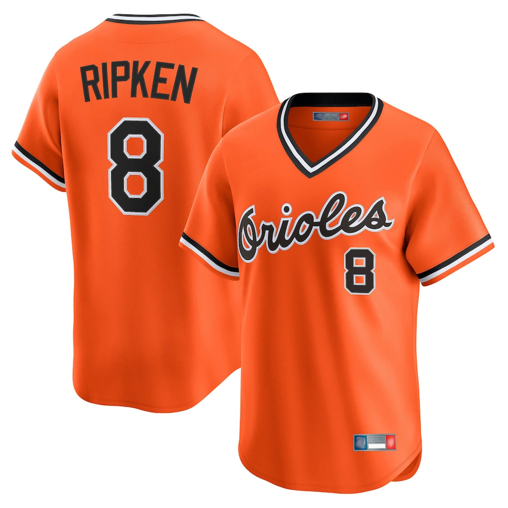 Kdoa B.Orioles #8 Cal Ripken Player Orange T-shirt Limited Home Game Stitched Jerseys