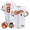 Kdoa B.Orioles #8 Cal Ripken Player White 30th Anniversary of 2131 Home Game Stitched Jerseys