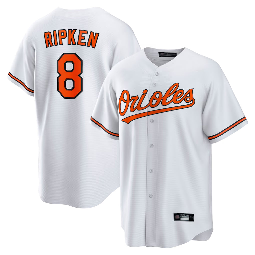 Kdoa B.Orioles #8 Cal Ripken Player White Home Game Stitched Jerseys
