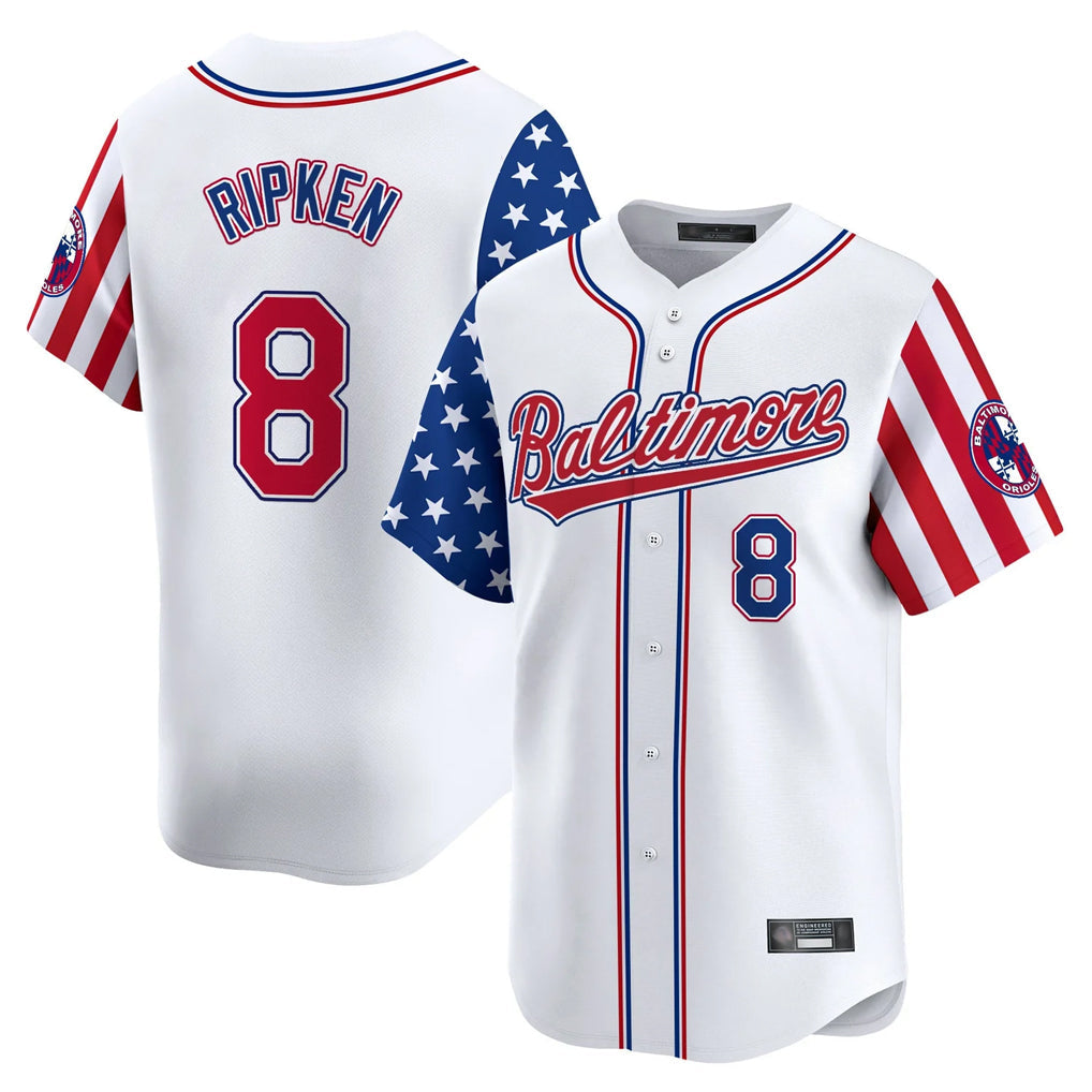 Kdoa B.Orioles #8 Cal Ripken Player White Independence Day Vapor Premier Limited Home Game Stitched Jerseys