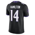 Kdoa B.Ravens #14 Kyle Hamilton Player Black Limited Elite Home Game Stitched Jerseys
