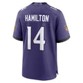 Kdoa B.Ravens #14 Kyle Hamilton Player Purple Home Game Stitched Jerseys