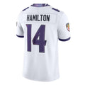 Kdoa B.Ravens #14 Kyle Hamilton Player White Limited Elite Home Game Stitched Jerseys