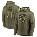 Kdoa B.Ravens #71 Olaivavega Ioane Player Olive Salute to Service Pullover Hoodie Stitched Jerseys