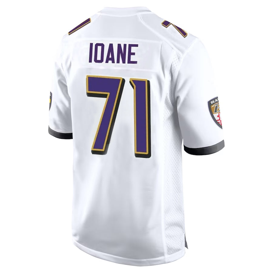 Kdoa B.Ravens #71 Olaivavega Ioane Player White Alternate Home Stitched Jerseys