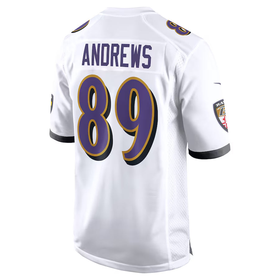 Kdoa B.Ravens #89 Mark Andrews Player White Alternate Home Game Stitched Jerseys