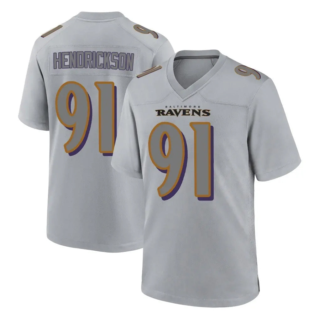 Kdoa B.Ravens #91 Trey Hendrickson Player Gray Replica Game Stitched Jerseys