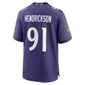 Kdoa B.Ravens #91 Trey Hendrickson Player Purple Home Game Stitched Jerseys