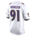 Kdoa B.Ravens #91 Trey Hendrickson Player White Alternate Home Game Stitched Jerseys
