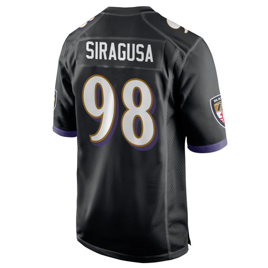 Kdoa B.Ravens #98 Tony Siragusa Player Black Alternate Home Game Stitched Jerseys