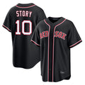 Kdoa B.Red Sox #10 Trevor Story Player Black Out Home Game Stitched Jerseys