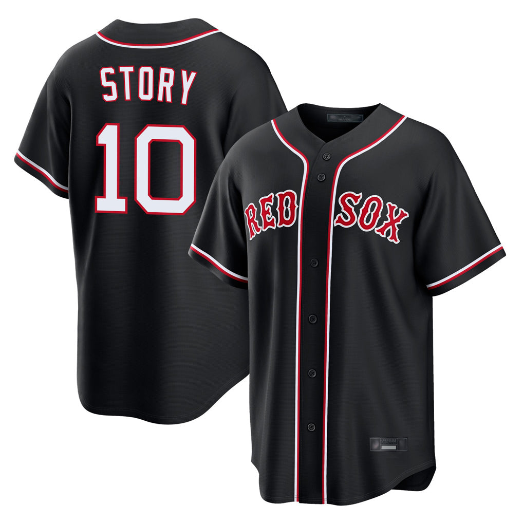 Kdoa B.Red Sox #10 Trevor Story Player Black Out Home Game Stitched Jerseys