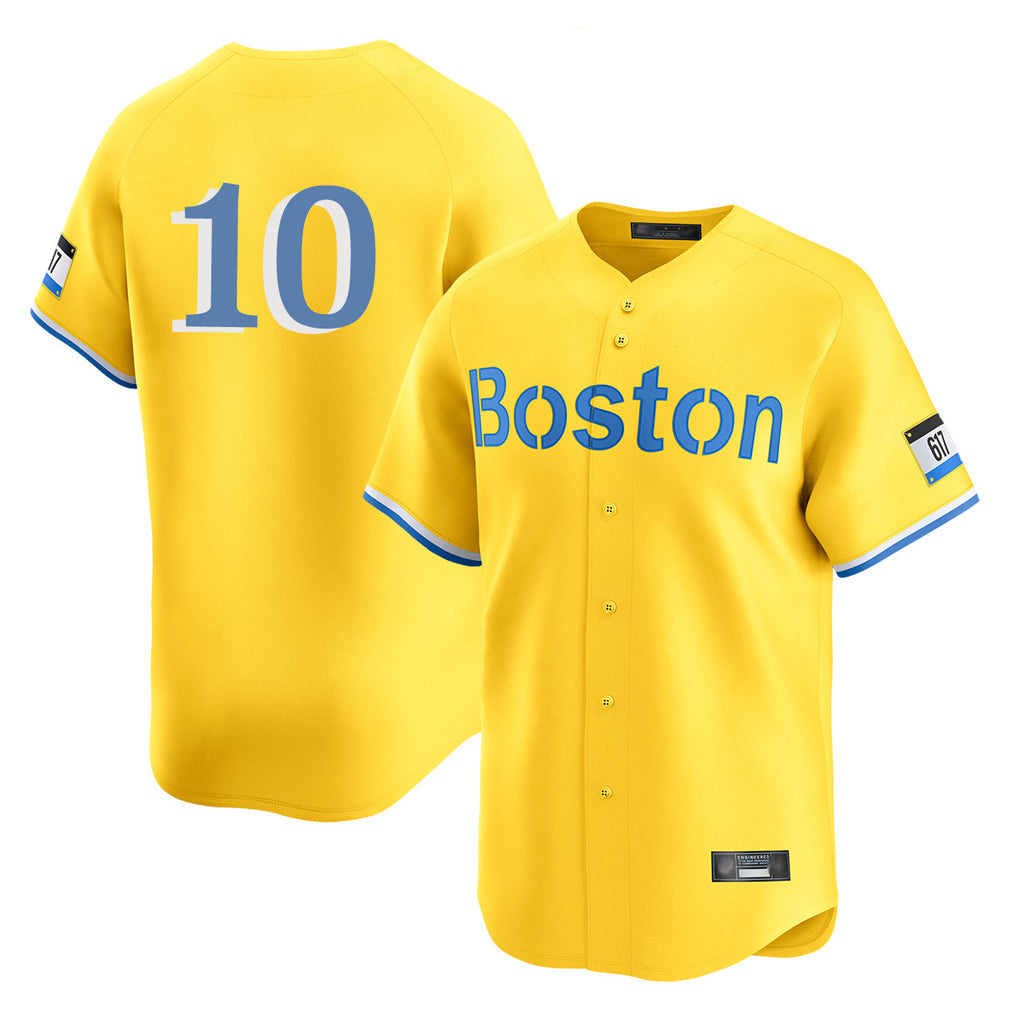 Kdoa B.Red Sox #10 Trevor Story Player Yellow Limited Home Game Stitched Jerseys