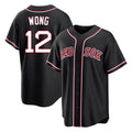 Kdoa B.Red Sox #12 Connor Wong Player Black Out Home Game Stitched Jerseys