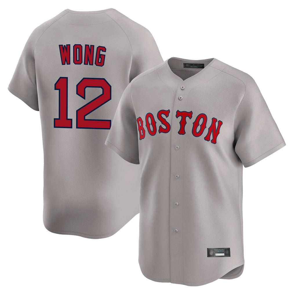 Kdoa B.Red Sox #12 Connor Wong Player Gray Road Limited Home Game Stitched Jerseys