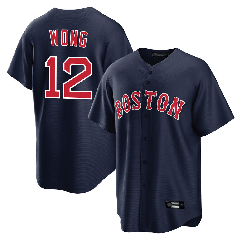 Kdoa B.Red Sox #12 Connor Wong Player Navy Home Game Stitched Jerseys