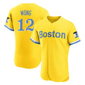 Kdoa B.Red Sox #12 Connor Wong Player Yellow Limited Elite Home Game Stitched Jerseys