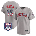 Kdoa B.Red Sox #16 Jarren Duran Player Gray Road USA 250 Fourth of July Limited Home Game Stitched Jerseys