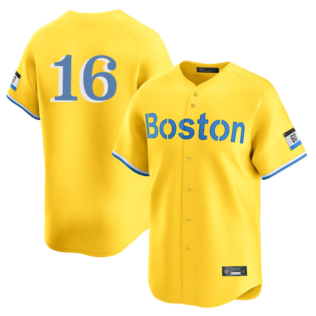 Kdoa B.Red Sox #16 Jarren Duran Player Yellow Limited Home Game Stitched Jersey
