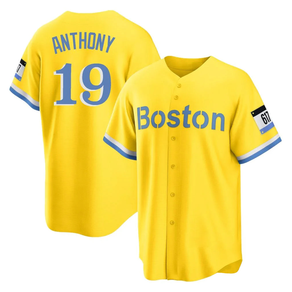 Kdoa B.Red Sox #19 Roman Anthony Player Yellow Home Game Stitched Jerseys