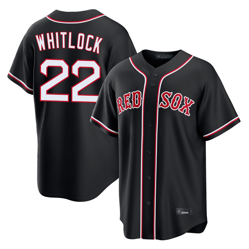 Kdoa B.Red Sox #22 Garrett Whitlock Player Black Out Home Game Stitched Jerseys
