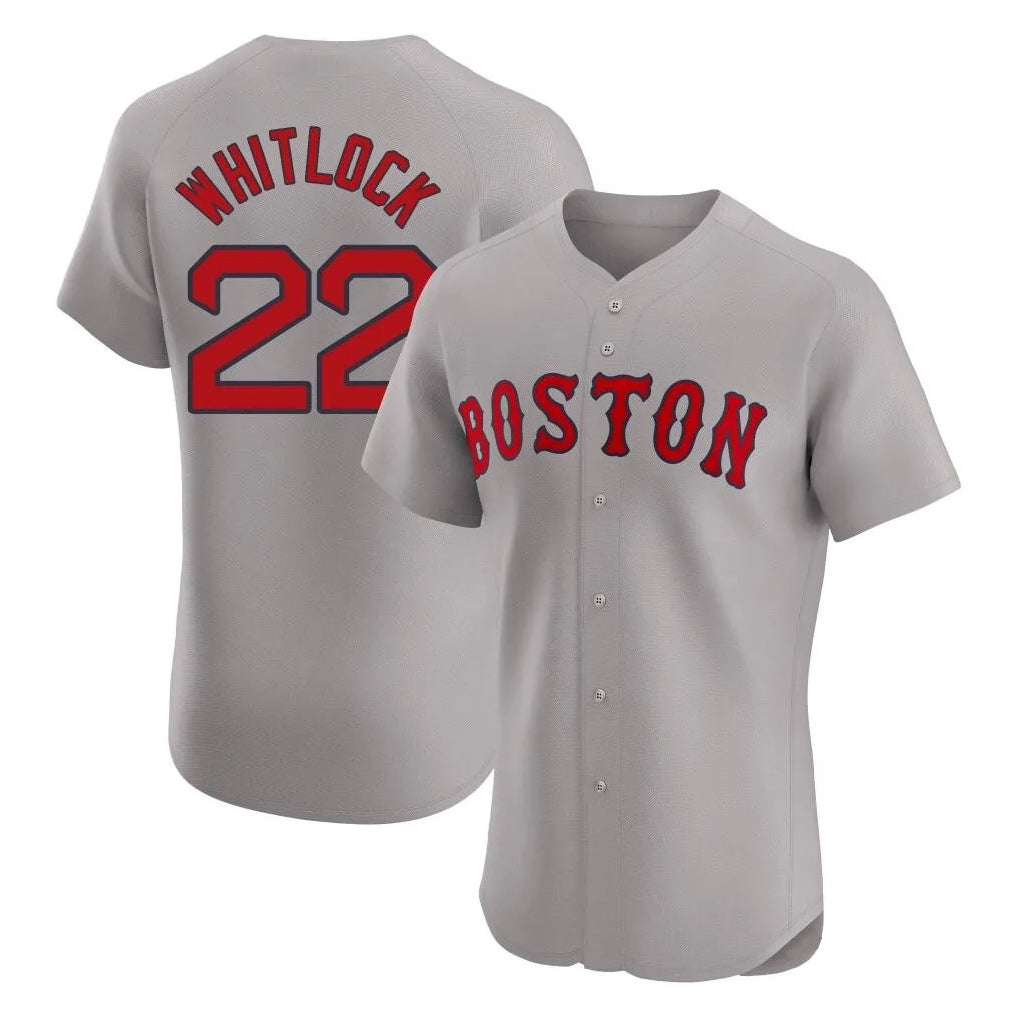 Kdoa B.Red Sox #22 Garrett Whitlock Player Gray Road Limited Elite Home Game Stitched Jerseys