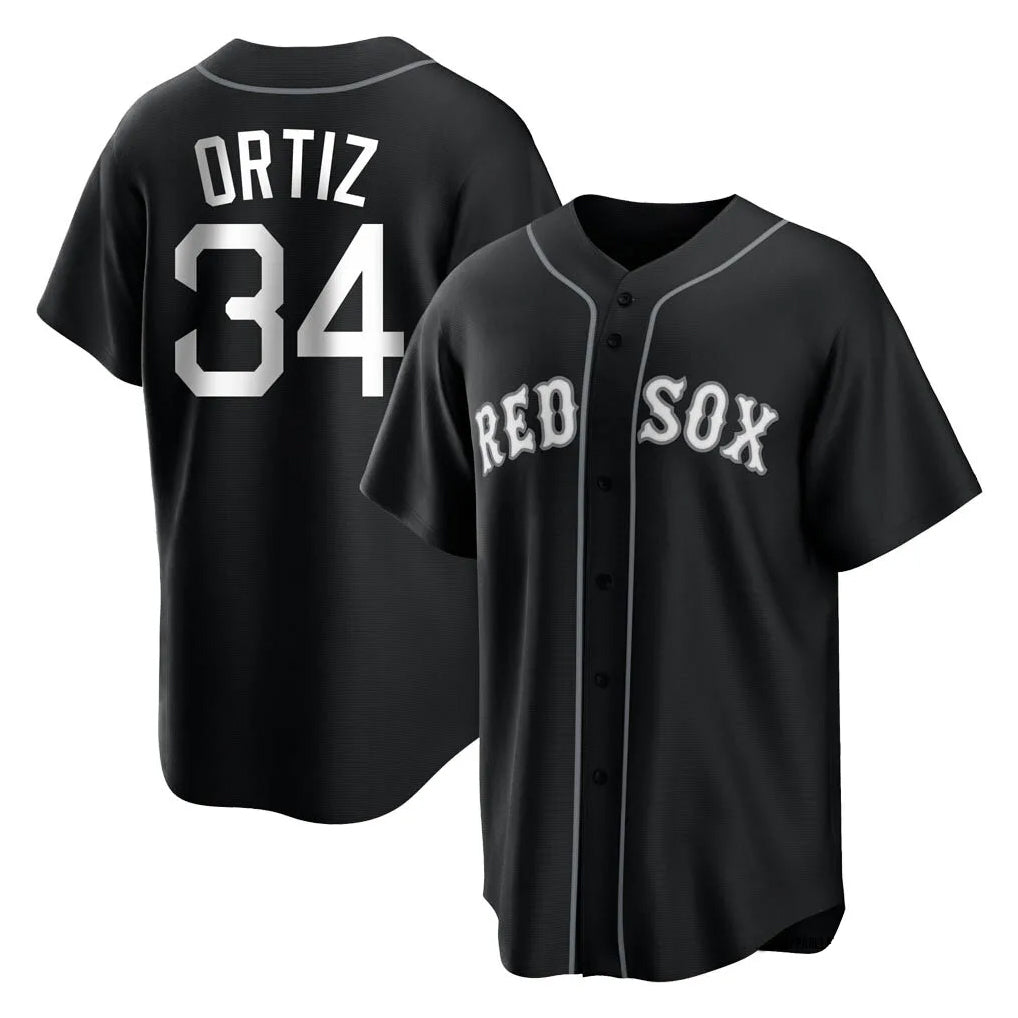 Kdoa B.Red Sox #34 David Ortiz Player Black Home Game Stitched Jerseys
