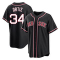 Kdoa B.Red Sox #34 David Ortiz Player Black Out Home Game Stitched Jerseys