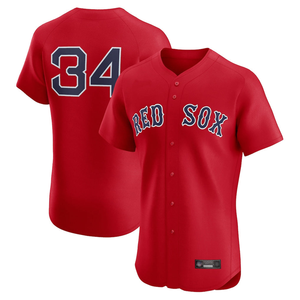 Kdoa B.Red Sox #34 David Ortiz Player Red Limited Elite Home Game Stitched Jerseys