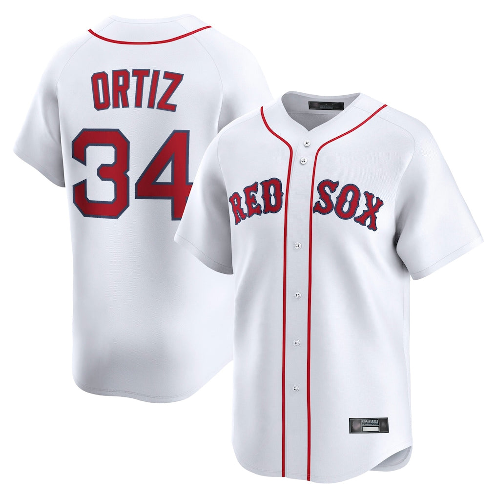 Kdoa B.Red Sox #34 David Ortiz Player White Limited Home Game Stitched Jerseys